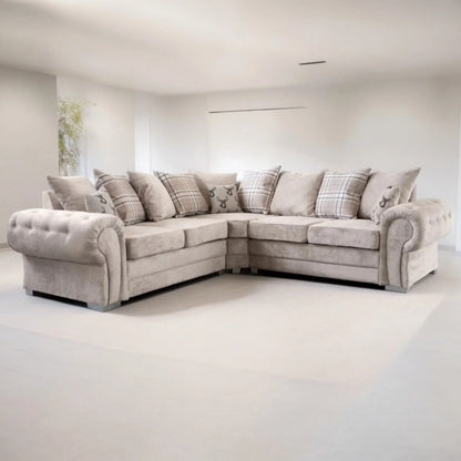 Verona Chester Fields 5 Seater Luxurious Fabric Sofa