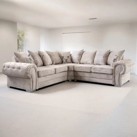 Verona Chester Fields 5 Seater Luxurious Fabric Sofa