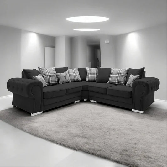 Verona Chester Fields 5 Seater Luxurious Fabric Sofa