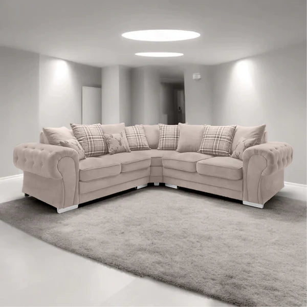 Verona Chester Fields 5 Seater Luxurious Fabric Sofa