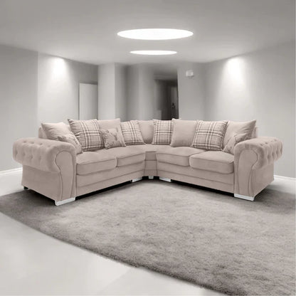 Verona Chester Fields 5 Seater Luxurious Fabric Sofa