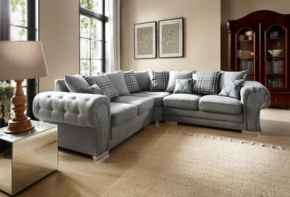 Verona Chester Fields 5 Seater Luxurious Fabric Sofa